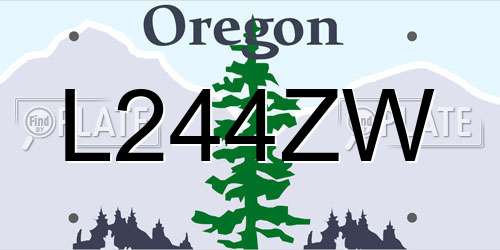 L244ZW Oregon License Plate
