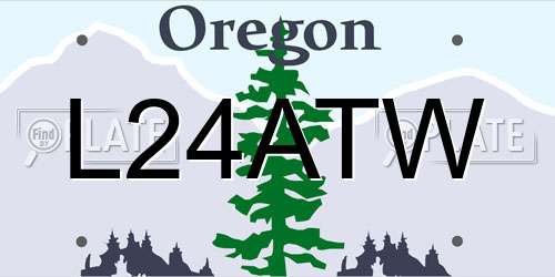 L24ATW Oregon License Plate