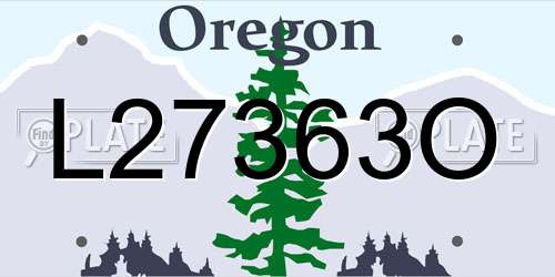 L27363O Oregon License Plate