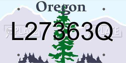 L27363Q Oregon License Plate