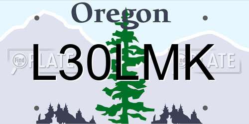 L30LMK Oregon License Plate