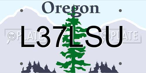 L37LSU Oregon License Plate