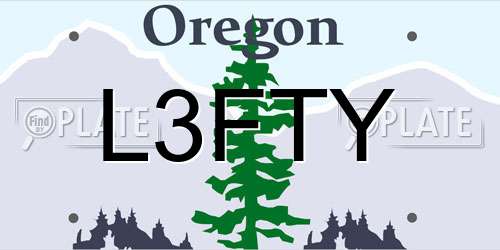 L3FTY Oregon License Plate