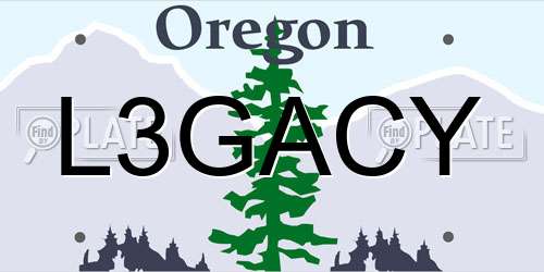 L3GACY Oregon License Plate