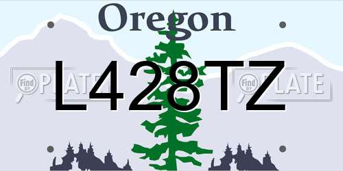 L428TZ Oregon License Plate