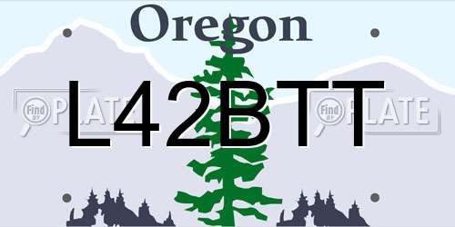 L42BTT Oregon License Plate