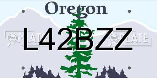 L42BZZ Oregon License Plate