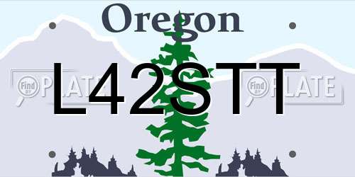 L42STT Oregon License Plate