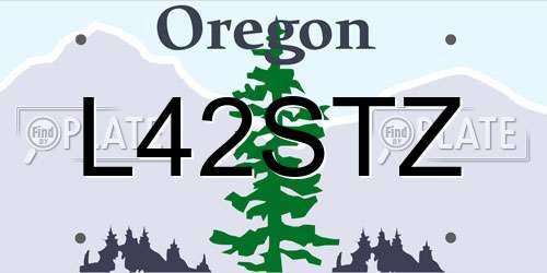 L42STZ Oregon License Plate