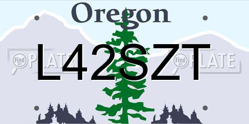 L42SZT Oregon License Plate