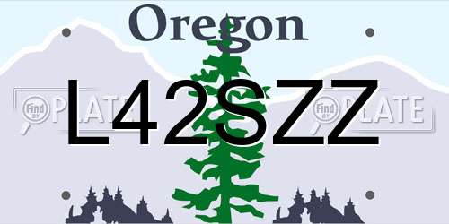 L42SZZ Oregon License Plate