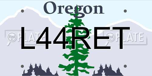 L44RET Oregon License Plate