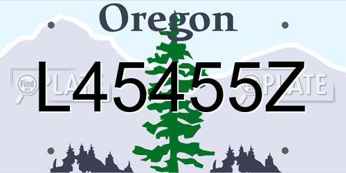 L45455Z Oregon License Plate