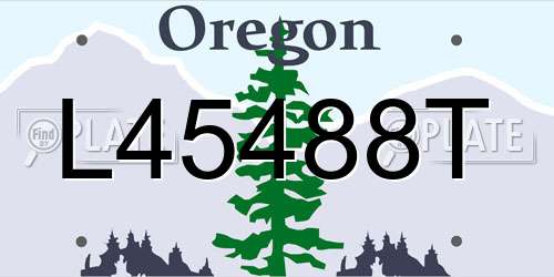 L45488T Oregon License Plate