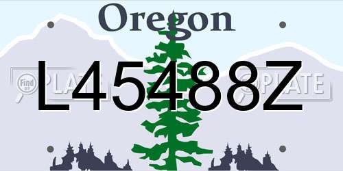 L45488Z Oregon License Plate