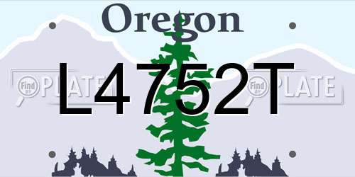 L4752T Oregon License Plate