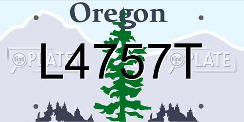 L4757T Oregon License Plate