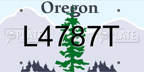 L4787T Oregon License Plate