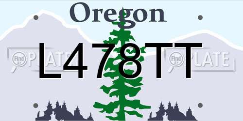 L478TT Oregon License Plate