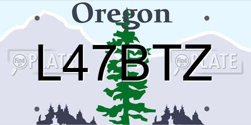 L47BTZ Oregon License Plate