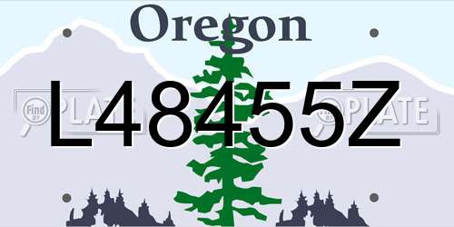L48455Z Oregon License Plate