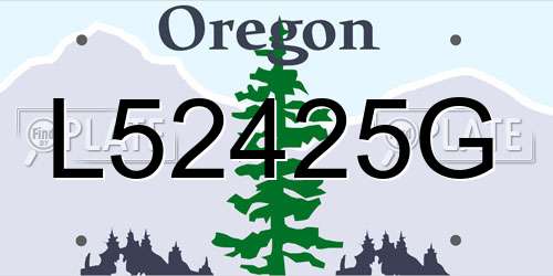 L52425G Oregon License Plate