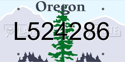 L524286 Oregon License Plate