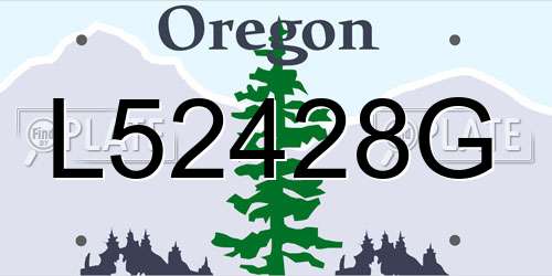 L52428G Oregon License Plate