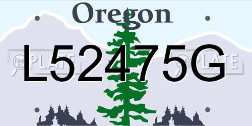 L52475G Oregon License Plate