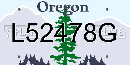 L52478G Oregon License Plate