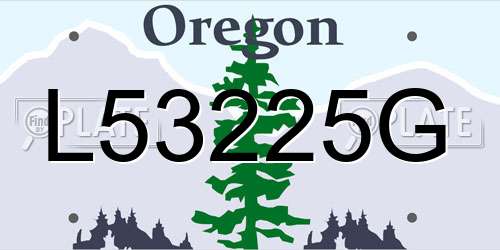 L53225G Oregon License Plate