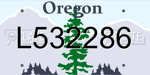 L532286 Oregon License Plate