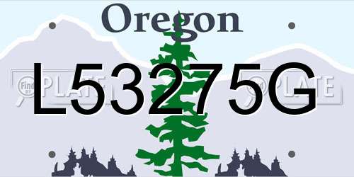 L53275G Oregon License Plate