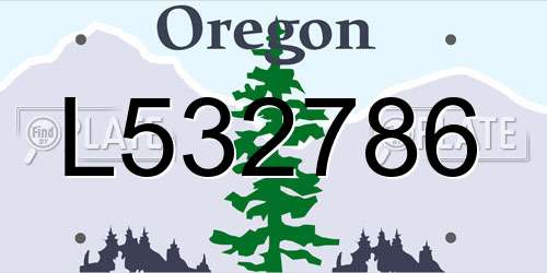 L532786 Oregon License Plate