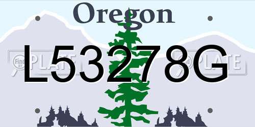 L53278G Oregon License Plate