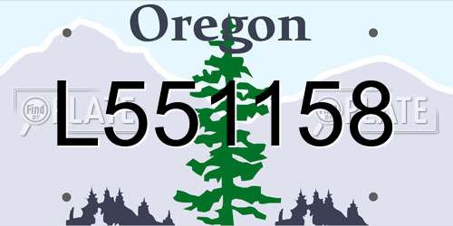 L551158 Oregon License Plate