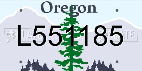 L551185 Oregon License Plate