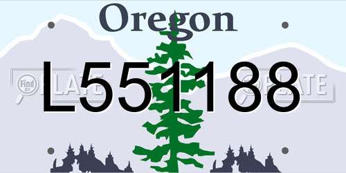 L551188 Oregon License Plate