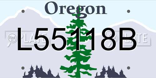 L55118B Oregon License Plate