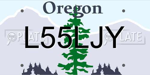 L55LJY Oregon License Plate
