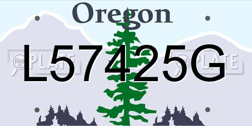 L57425G Oregon License Plate