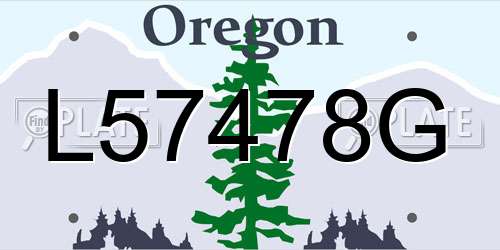 L57478G Oregon License Plate