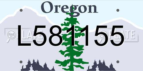L581155 Oregon License Plate