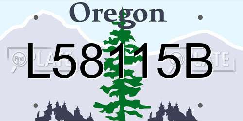 L58115B Oregon License Plate