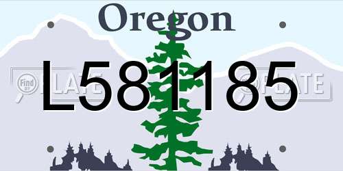 L581185 Oregon License Plate