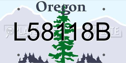 L58118B Oregon License Plate