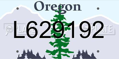 L629192 Oregon License Plate