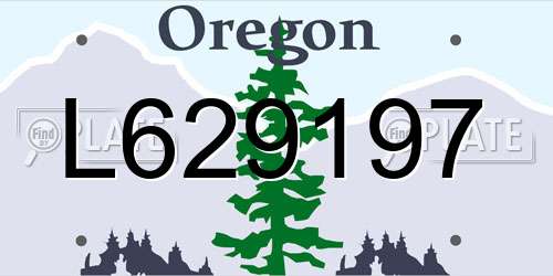 L629197 Oregon License Plate