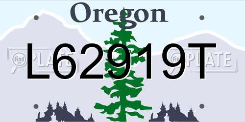 L62919T Oregon License Plate