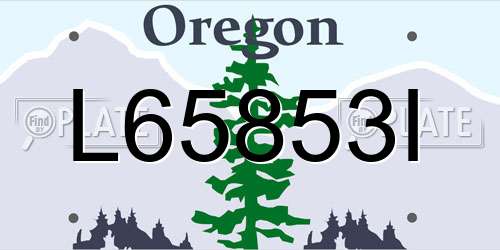 L65853I Oregon License Plate